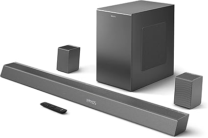 Philips Soundbar Tab8967 7.1 Ch (5.1.2) Real Surround, Dolby Atmos, Wireless Subwoofer, Up-firing Speakers, Wireless Rear Speakers