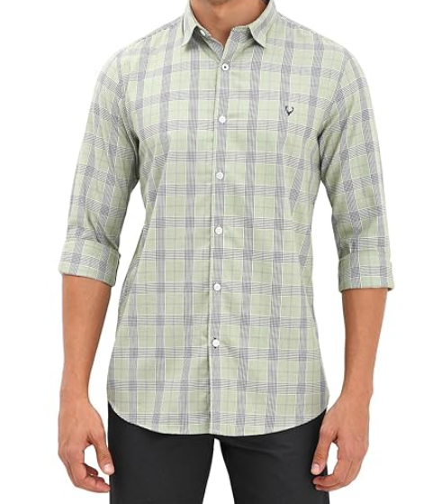 Allen Solly Full Sleeve Checked Formal Regular Fit Shirt For Men