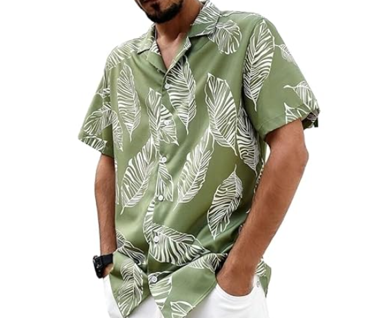 Vibrant Printed Half Sleeve Loose Fit Casual Shirt For Men