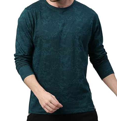 Urbano Fashion Printed Full Sleeve Slim Fit Cotton T-shirt For Men